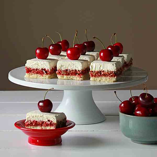 Cherry walnut coconut bars