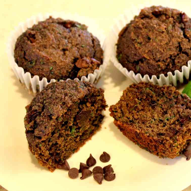 Paleo Double Chocolate Spinach Muffins