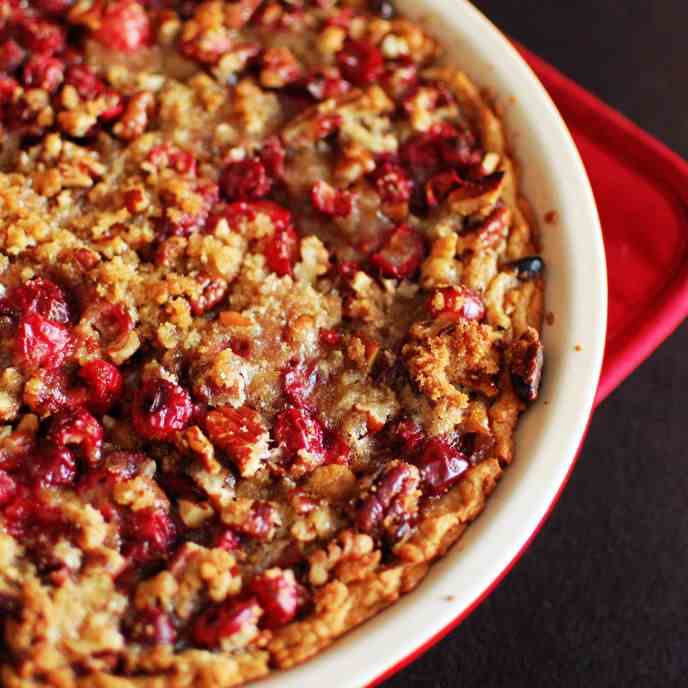 Pumpkin, Cranberry, and Pecan Pie