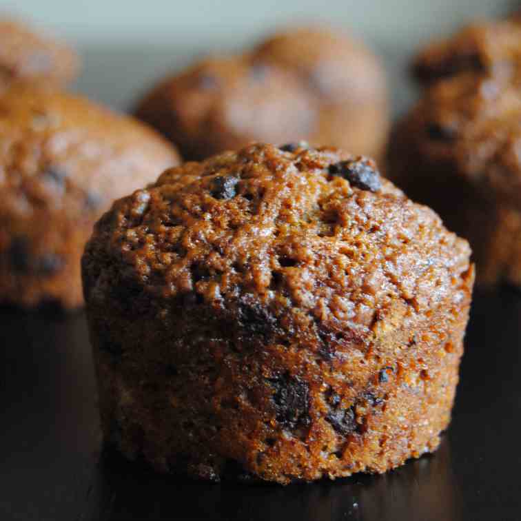 Super easy banana chocolate muffins