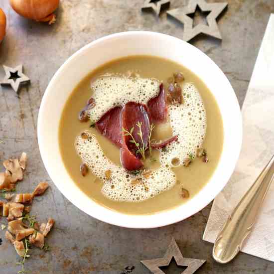 Chestnut Soup with Smoked Wild Duck Breast