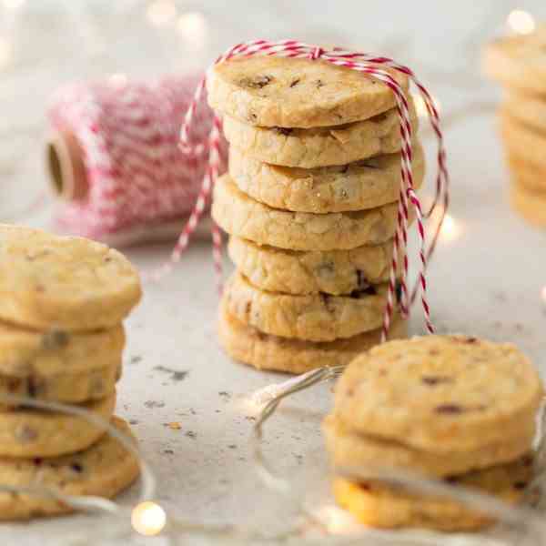 Orange Cranberry Shortbread Cookies