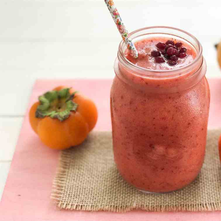 Mango, Persimmon Smoothie with Cranberries