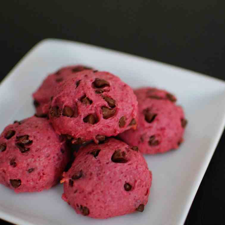 Pink Vegan Chocolate Chip Cookies