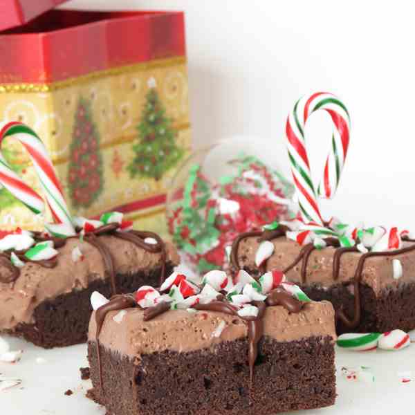 Peppermint Chocolate Mousse Brownie