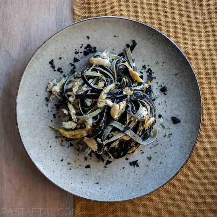 Squid Ink - Lemon Linguine with Whitebait