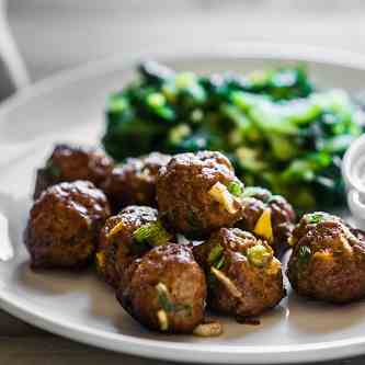 Pork - Apple Meatballs with Honey-Mustard