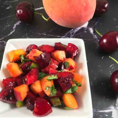 Sweet and Spicy Cherry Peach Salsa