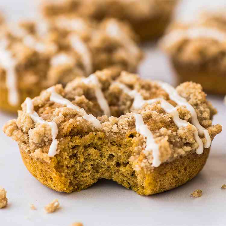 Baked Pumpkin Donuts with Streusel Topping