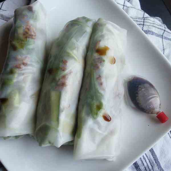 Thai Spring Rolls with Chili Almond Sauce