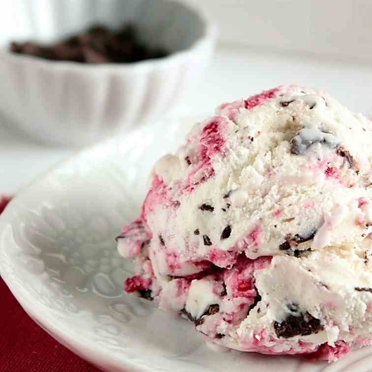 Raspberry Swirled Ice Cream