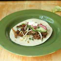 Slow Cooker Korean Shredded beef Tacos