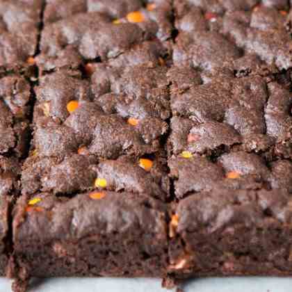 triple fudge reeses brownies