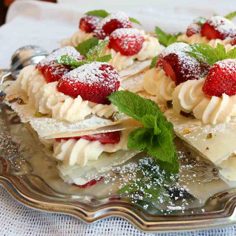 Crispy Filo, Strawberry Stacks