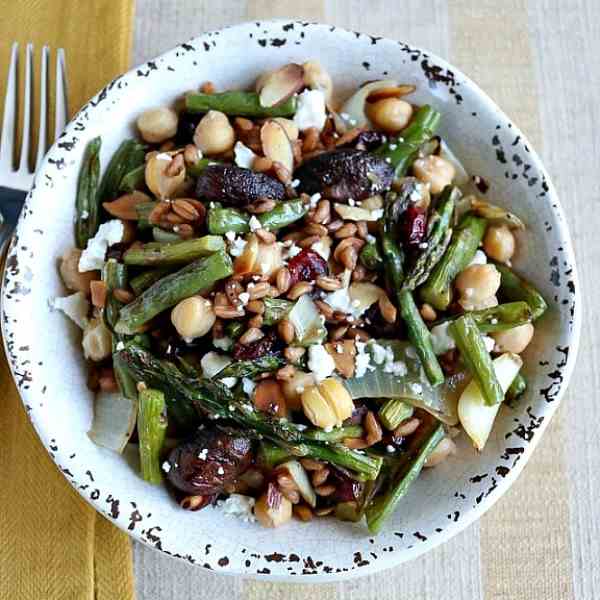 Roasted Mushroom - Green Bean Farro Salad