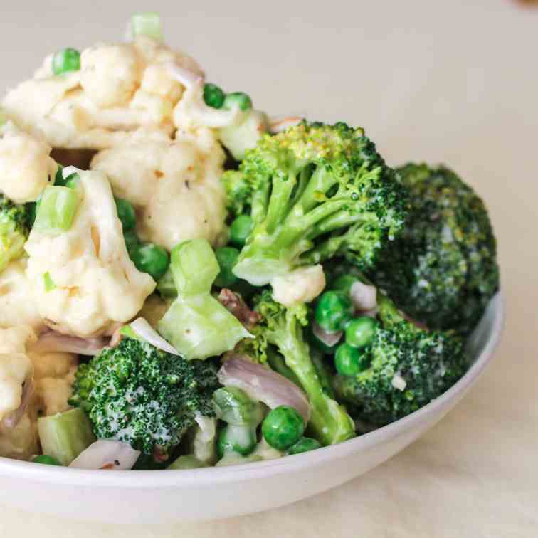 Broccoli and Cauliflower Salad