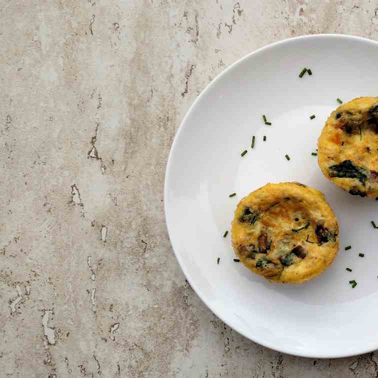 Spinach - Mushroom Muffin Pan Omelets