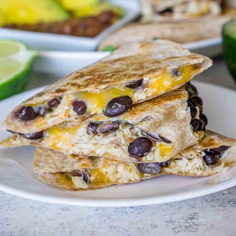 Black Bean and Turkey Quesadillas