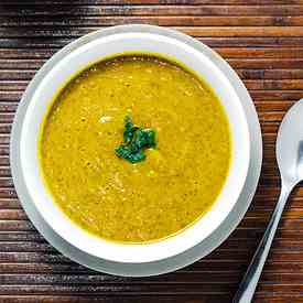 Kale soup with acorn squash