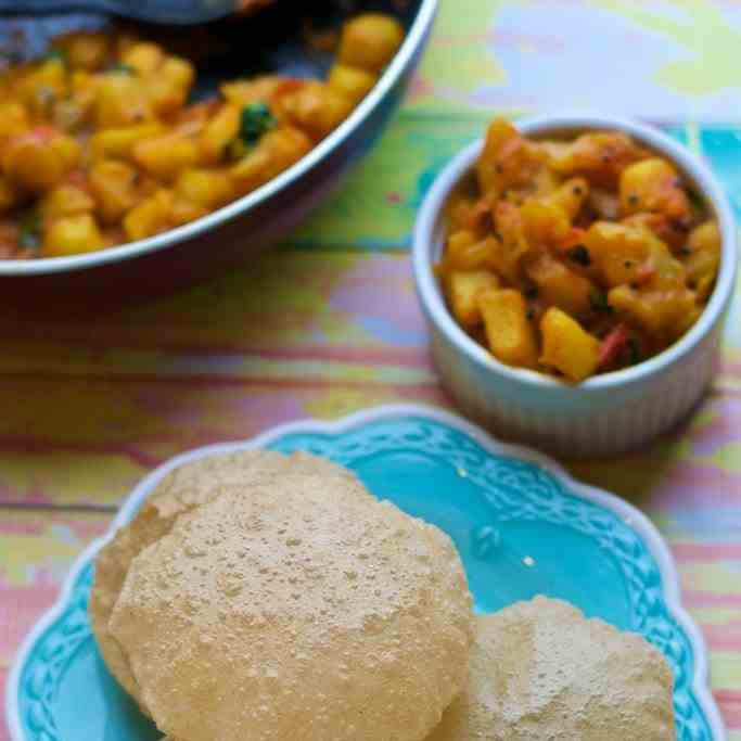 Poori - deep fried Indian bread