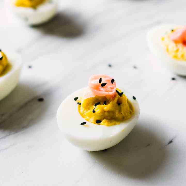 Wasabi Ginger Deviled Eggs