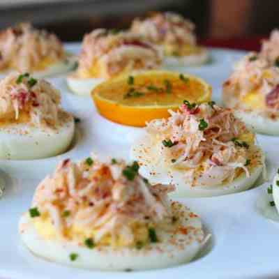 Crab Stuffed Deviled Eggs