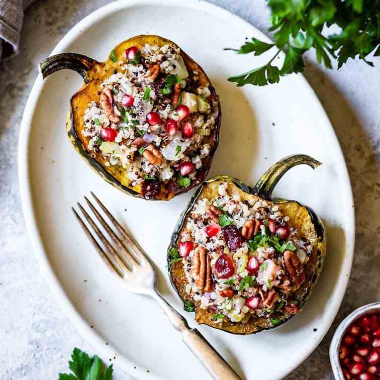 Vegan Stuffed Acorn Squash