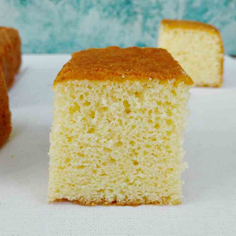 White chocolate sponge cake