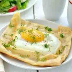 Brunch Eggs on Crepes