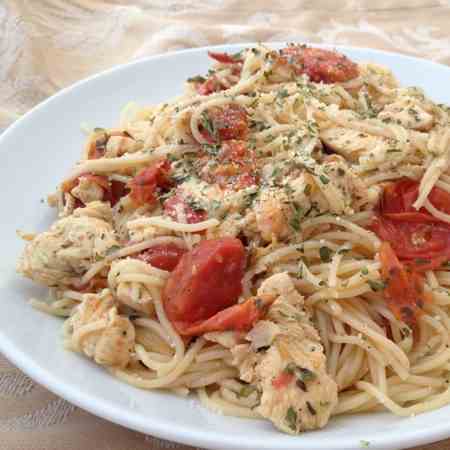 Lemon Marinated Chicken with Garlic Tomato