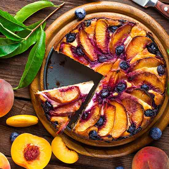 Roasted Peach and Goat Cheese Cheesecake