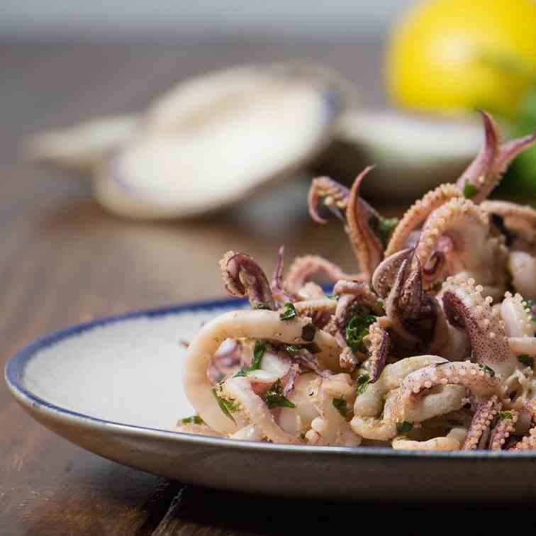 Sauteed Garlic Calamari