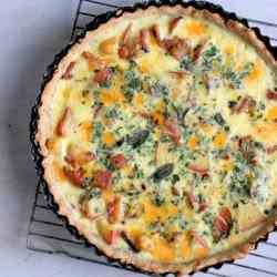 Apple Cheddar Quiche with Ham and Sage
