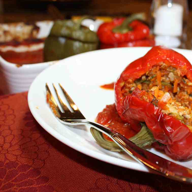 Ground Turkey Stuffed Peppers