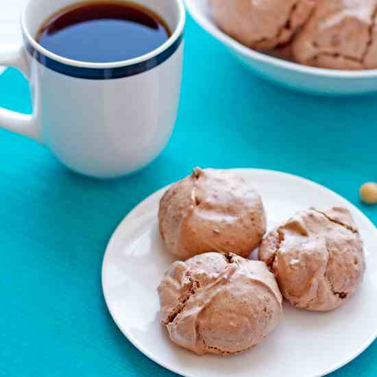 Hazelnut Mocha Meringue Cookies