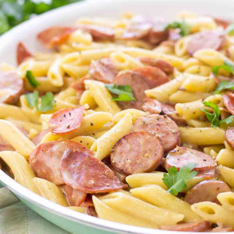 Sausage and Pepperoni Penne