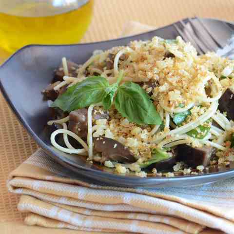Spaghetti with Eggplant & Basil