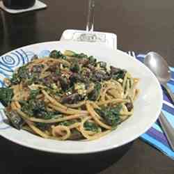 Mushroom & spinach carbonara