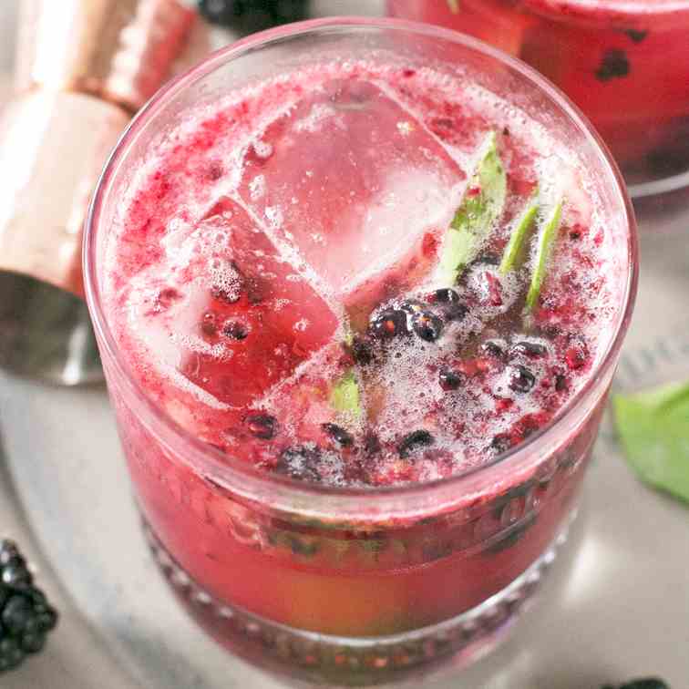 Blackberry Basil Bourbon Smash