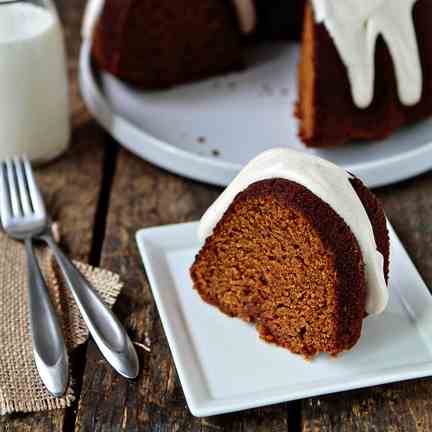 Pumpkin Bundt Cake with Cream Cheese Frost