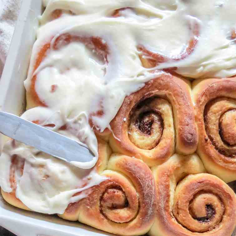 Overnight Cinnamon Rolls with Icing