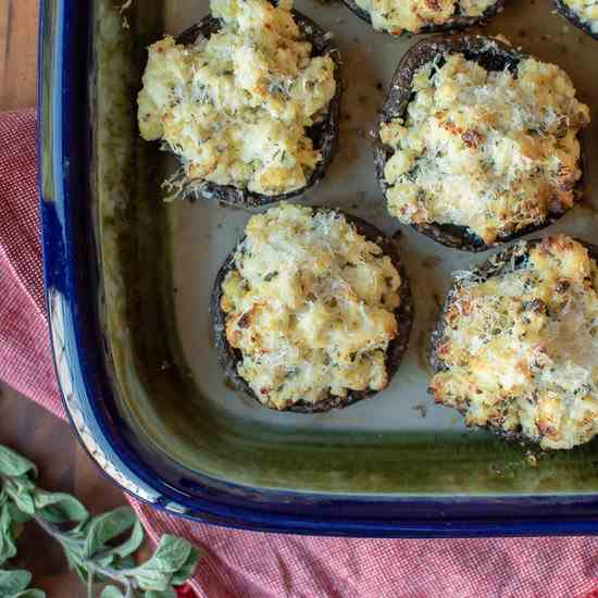 Baked Mushrooms stuffed with Ricotta