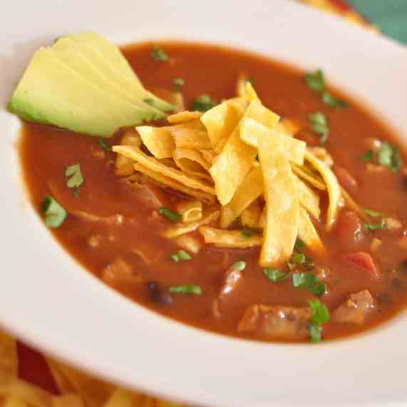 Spicy Smoked Turkey Tortilla Soup