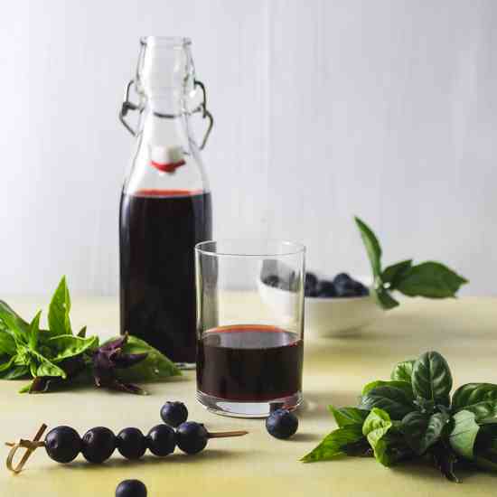 Blueberry Basil Shrub