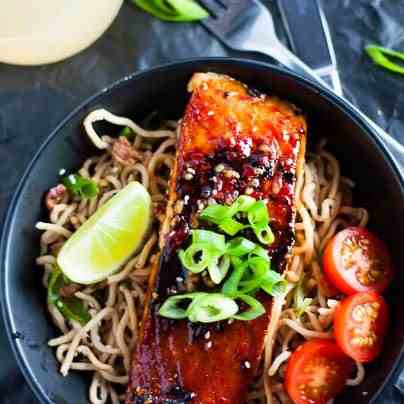 Chilli Soy Salmon - Sesame Noodles