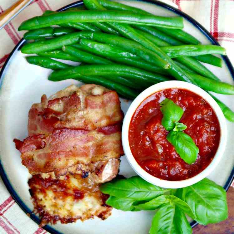 Bacon Wrapped Cheese Stuffed Chicken