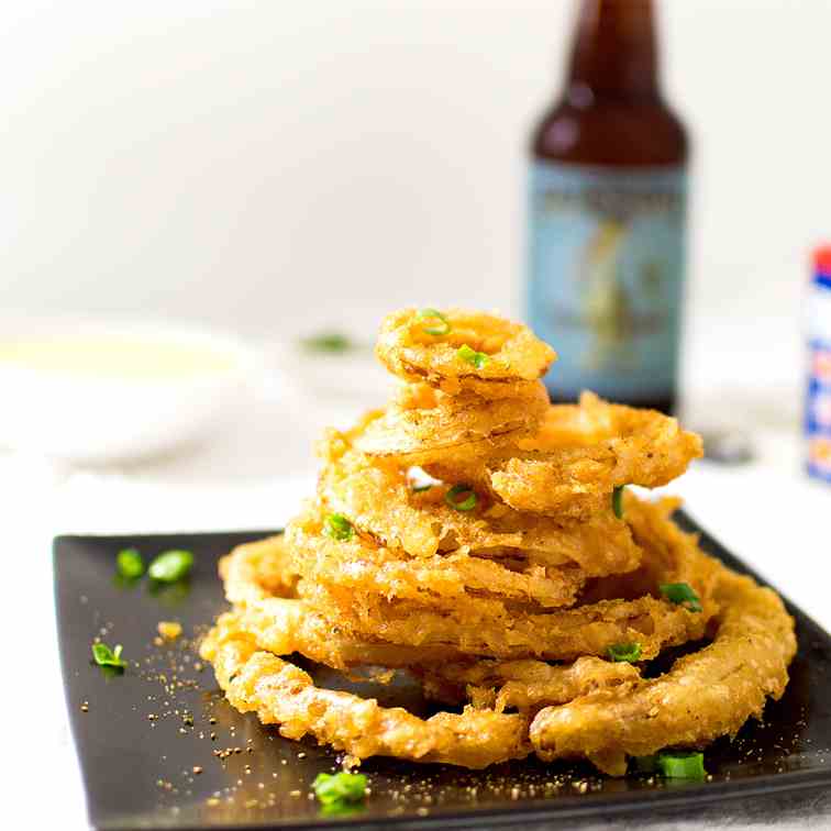Old Bay Onion Rings with Lemon Dipping Sau