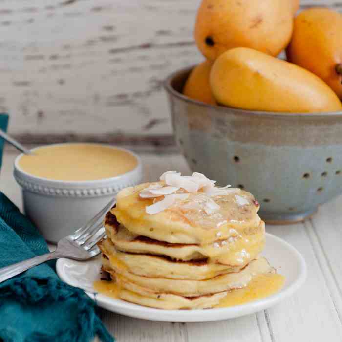 Coconut Mango Pancakes