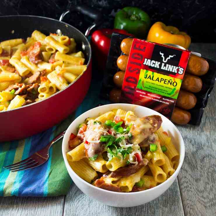 One Pot Jalapeno Sausage Pasta Skillet