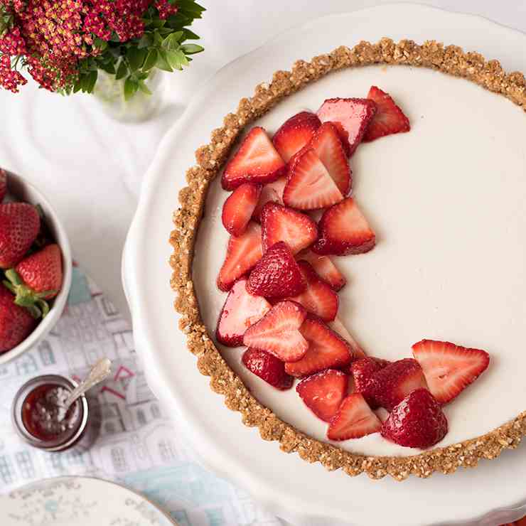 Strawberry Panna Cotta Tart